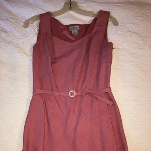 Pink Linen belted dress from Ann Taylor Loft